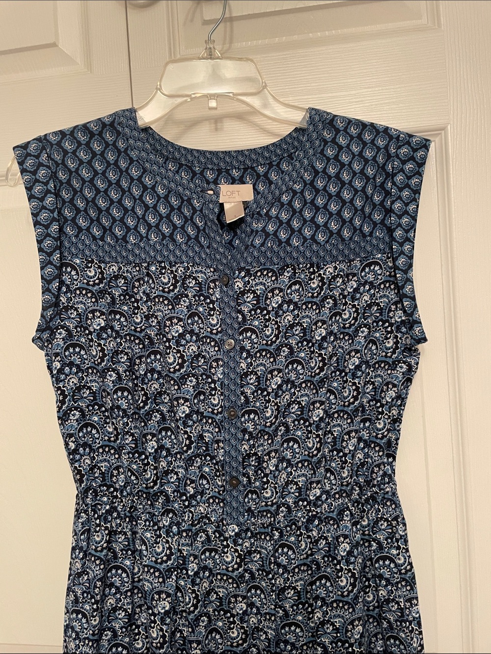 Loft Outlet Sleeveless Summer Dress Small Blue Paisley & Floral Print Dress - Picture 3 of 11